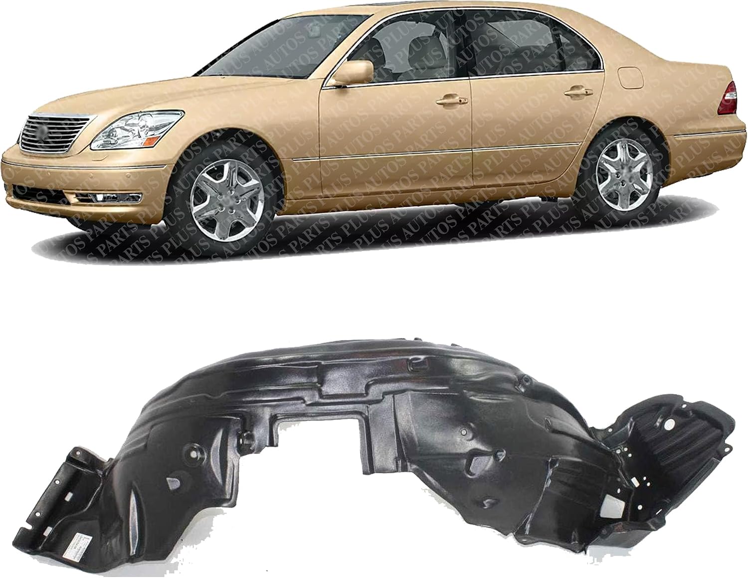 Front Fender Liner Left Driver Side Direct Replacement Compatible With 2004-2006 Lexus LS430 LX1250114 5380650030