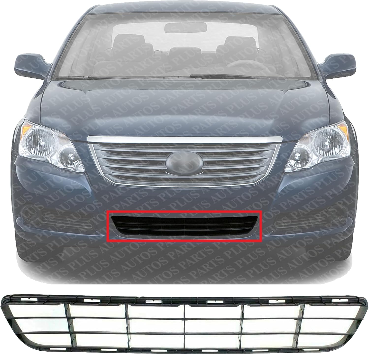 Front Bumper Grille Primed Plastic Direct Replacement Compatible With 2008-2010 Toyota Avalon TO1036136 5311307010