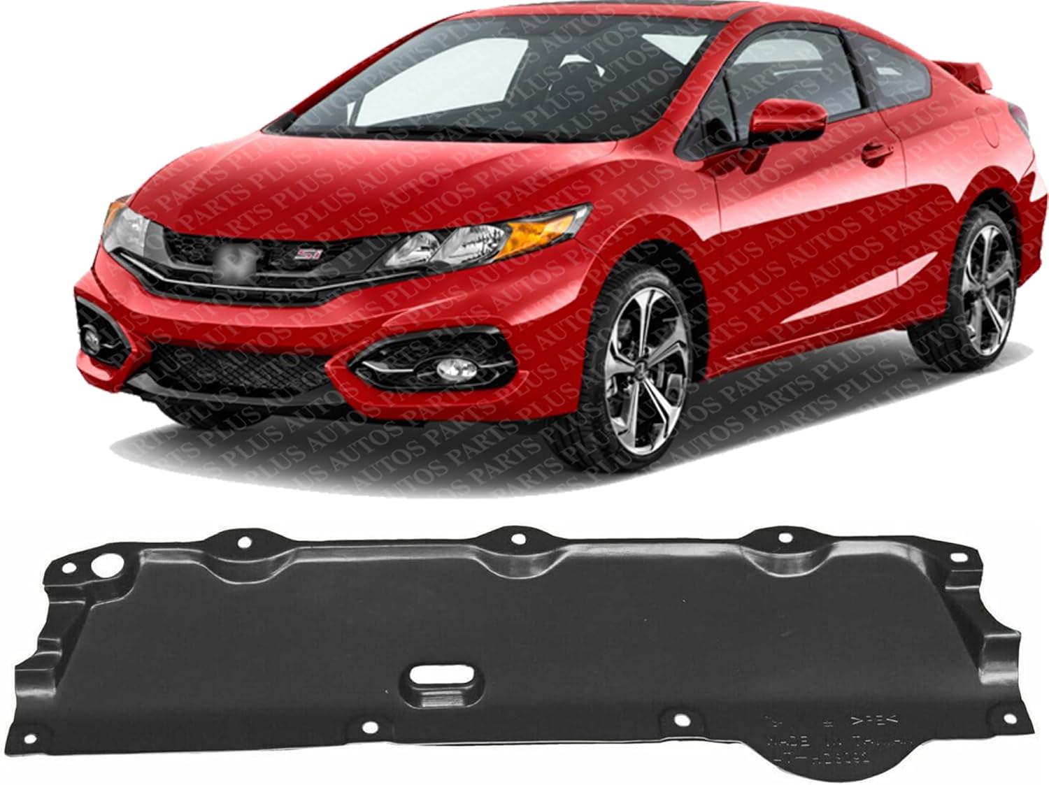 AUTOS PARTS PLUS Front Engine Splash Shield Direct Replacement Compatible with 2016-2021 Honda Civic HO1228160 74113TBAA00
