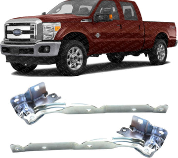 Set of 2 Front Hood Hinge Steel Left Driver & Right Passenger Side Direct Replacement Compatible with 2011-2016 Ford F-250/350 Super Duty FO1236169 FO1236168 BC3Z16796A BC3Z16797A