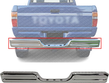 Rear Step Bumper Face Bar Chrome Steel Direct Replacement Compatible With 1984-1988 Toyota Pickup 2283586013
