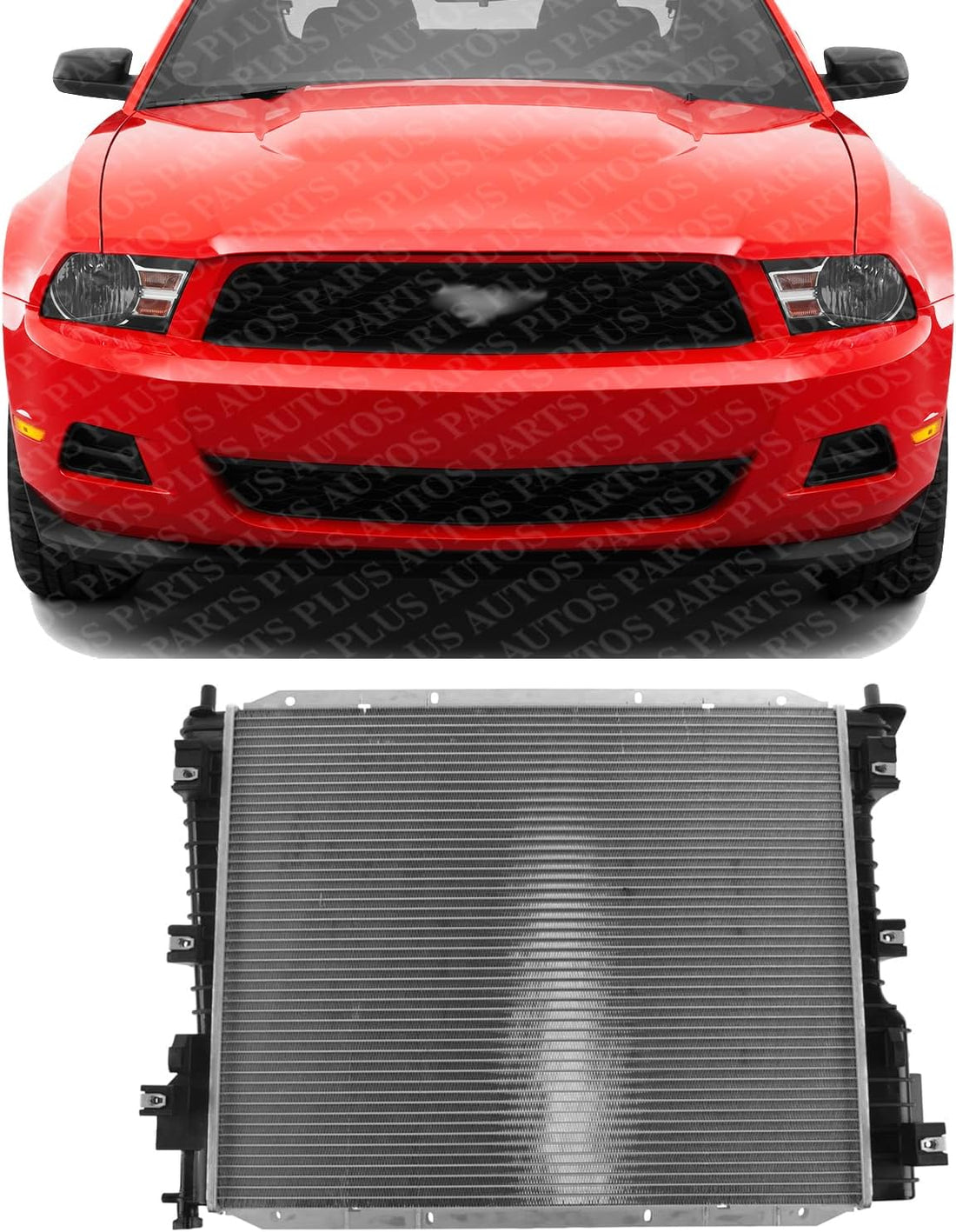Front Radiator Aluminum Core Direct Replacement Compatible with 2005-2014 Ford Mustang FO3010270 9R3Z8005B