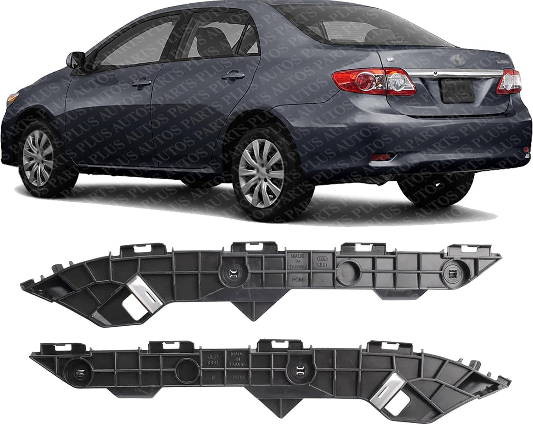 Set Of 2 Rear Bumper Cover Support Bracket Plastic Left Driver & Right Passenger Side Direct Replacement Compatible With 2009-2013 Toyota Corolla TO1143101 TO1142101