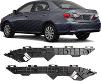 Set Of 2 Rear Bumper Cover Support Bracket Plastic Left Driver & Right Passenger Side Direct Replacement Compatible With 2009-2013 Toyota Corolla TO1143101 TO1142101