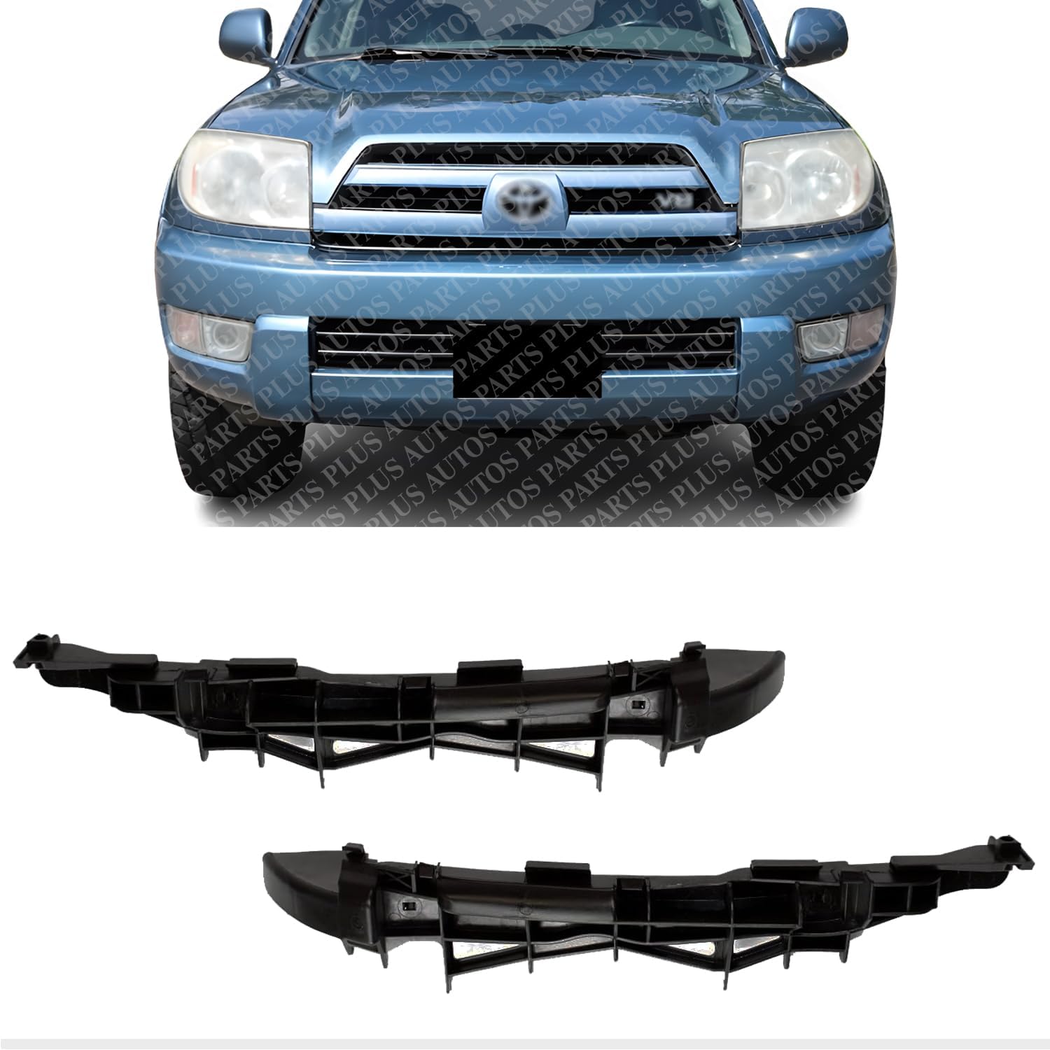 Set of 2 Front Bumper Face Bar Retainers Bracket Left Driver & Right Passenger Side Direct Replacement Compatible with 2003-2005 Toyota 4Runner TO1043107 TO1042107 5211535100