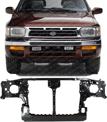Front Radiator Support Assembly Steel Direct Replacement Compatible With 1996-2004 Nissan Pathfinder / 1997-2000 Infiniti QX4 NI1225131 625000W700