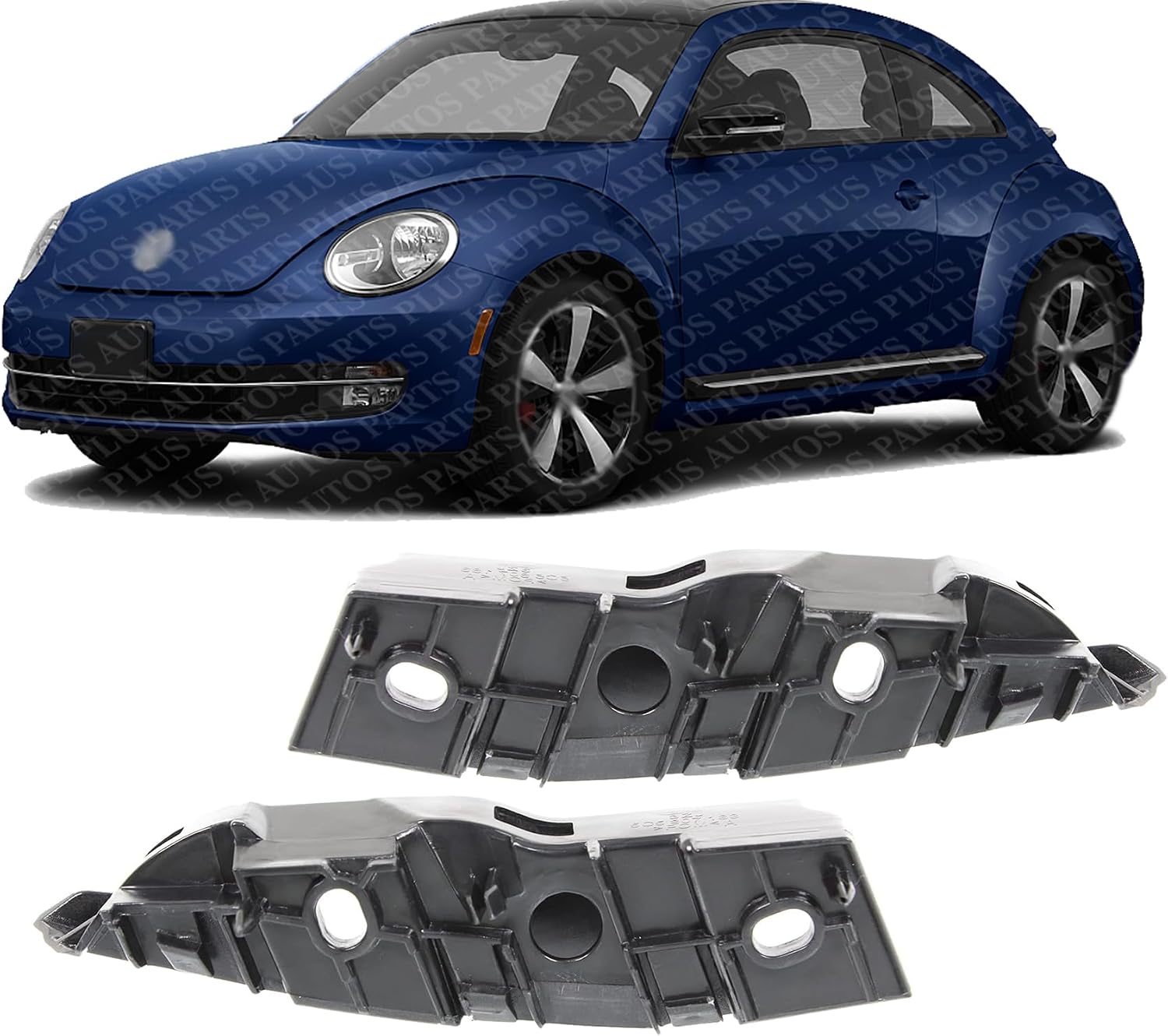 Set Of 2 Front Fender Support Outer Guide Plastic Left Driver & Right Passenger Side Direct Replacement Compatible With 2018-2019 Volkswagen Beetle VW1245105 VW1244105