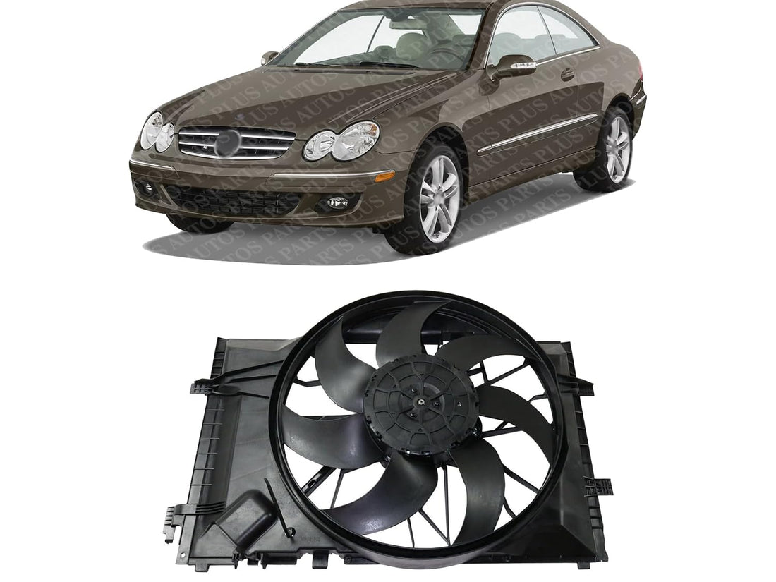 Front Radiator Fan Assembly Direct Replacement Compatible with 2006-2009 Mercedes Benz CLK350 MB3115147 2035001693 2035050255