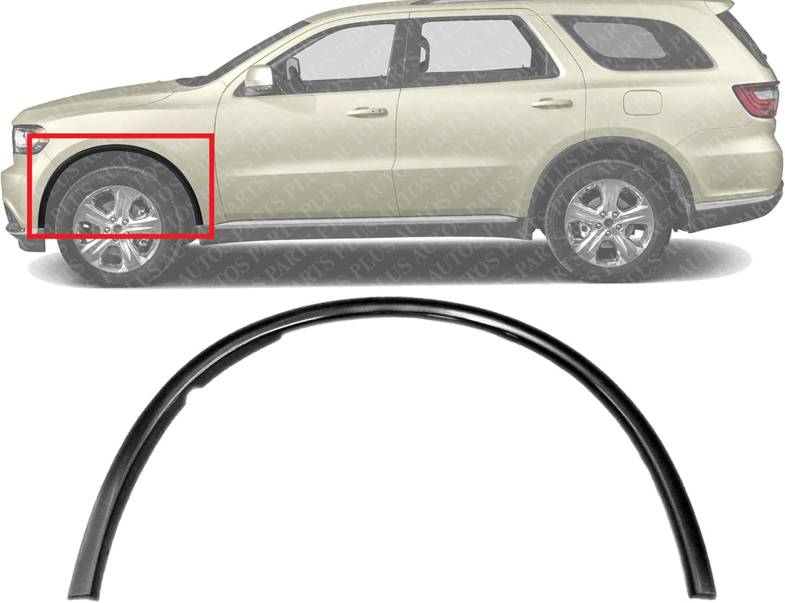 Front Wheel Opening Molding Primed Left Driver Side Direct Replacement Compatible With 2011-2022 Dodge Durango CH1290114 1RK21TZZAE