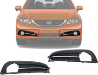 Set Of 2 Fog Light Molding Primed Plastic Left Driver & Right Passenger Side Direct Replacement Compatible With 2013-2014 Honda Civic HO1039115 HO1038115 71106TR7A51 71107TR7A51