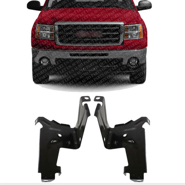 Set Of 2 Outer Bumper Bracket Left Driver & Right Passenger Side Direct Replacement Compatible With 2007-2013 GMC Sierra 1500 2500HD GM1067182 GM1066182 15901539 15901538