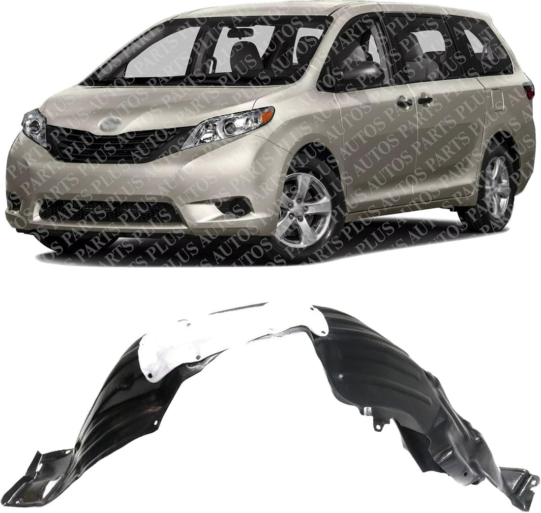 Front Fender Liner Left Driver Side Direct Replacement Compatible With 2015-2017 Toyota Sienna TO1248203 5380608030