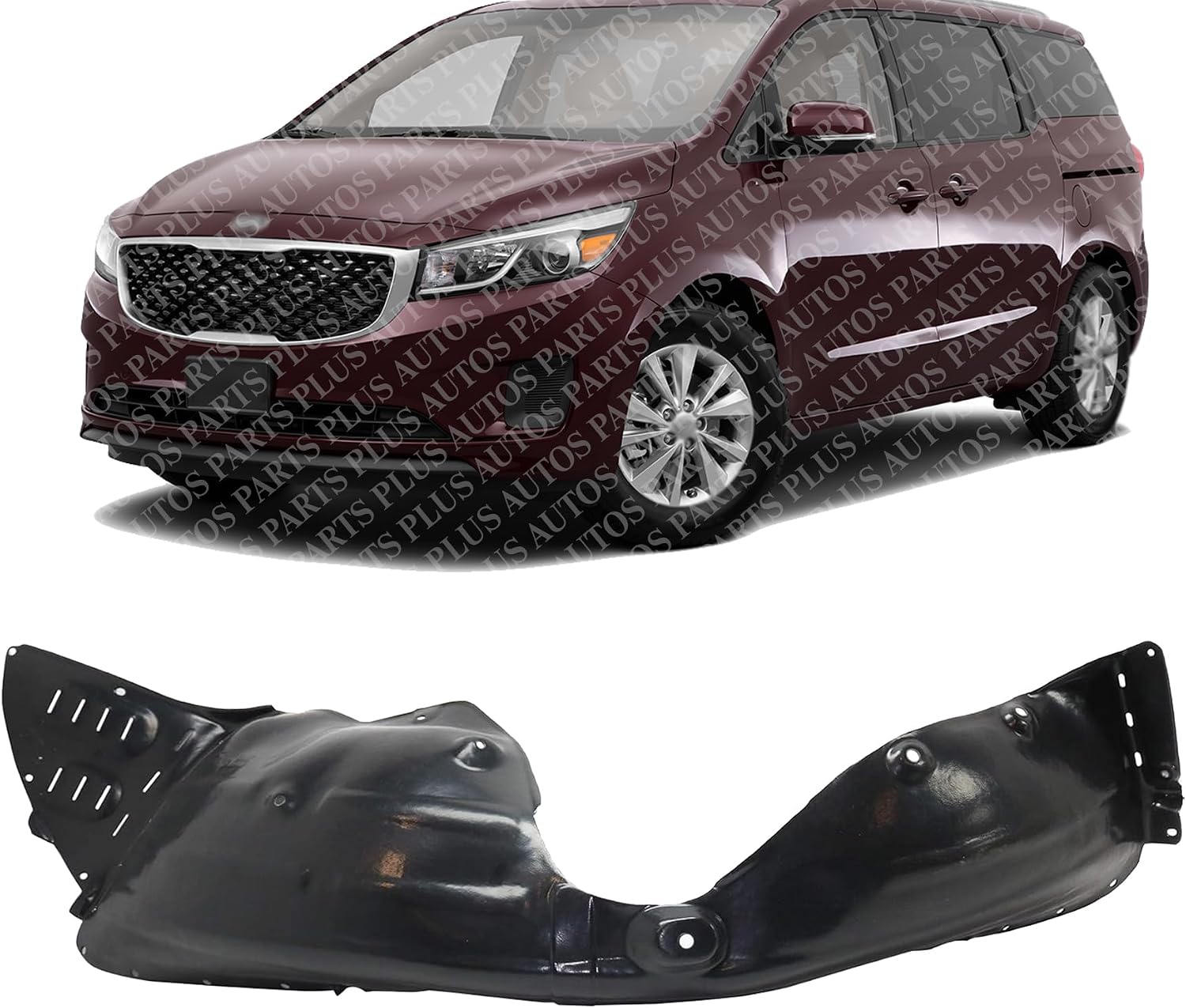 Front Fender Liner Left Driver Side Direct Replacement Compatible With 2015-2021 Kia Sedona KI1248148 86811A9000