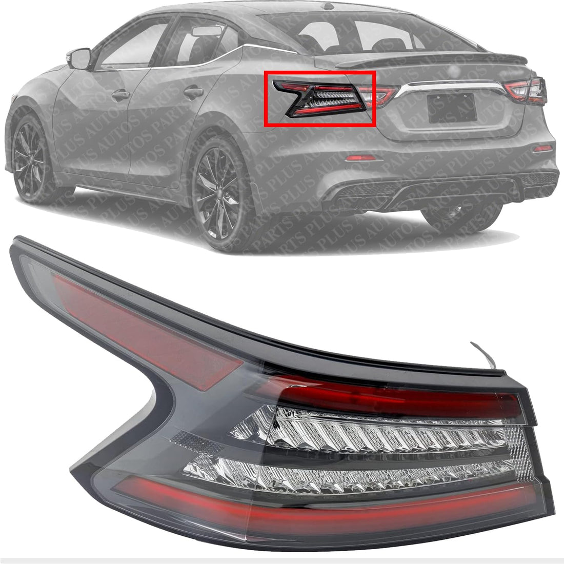 AUTOS PARTS PLUS Tail Light Assembly Left Driver Side Direct Replacement Compatible With 2019-2023 Nissan Maxima NI2804119 265559DJ0A