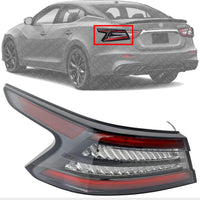 AUTOS PARTS PLUS Tail Light Assembly Left Driver Side Direct Replacement Compatible With 2019-2023 Nissan Maxima NI2804119 265559DJ0A