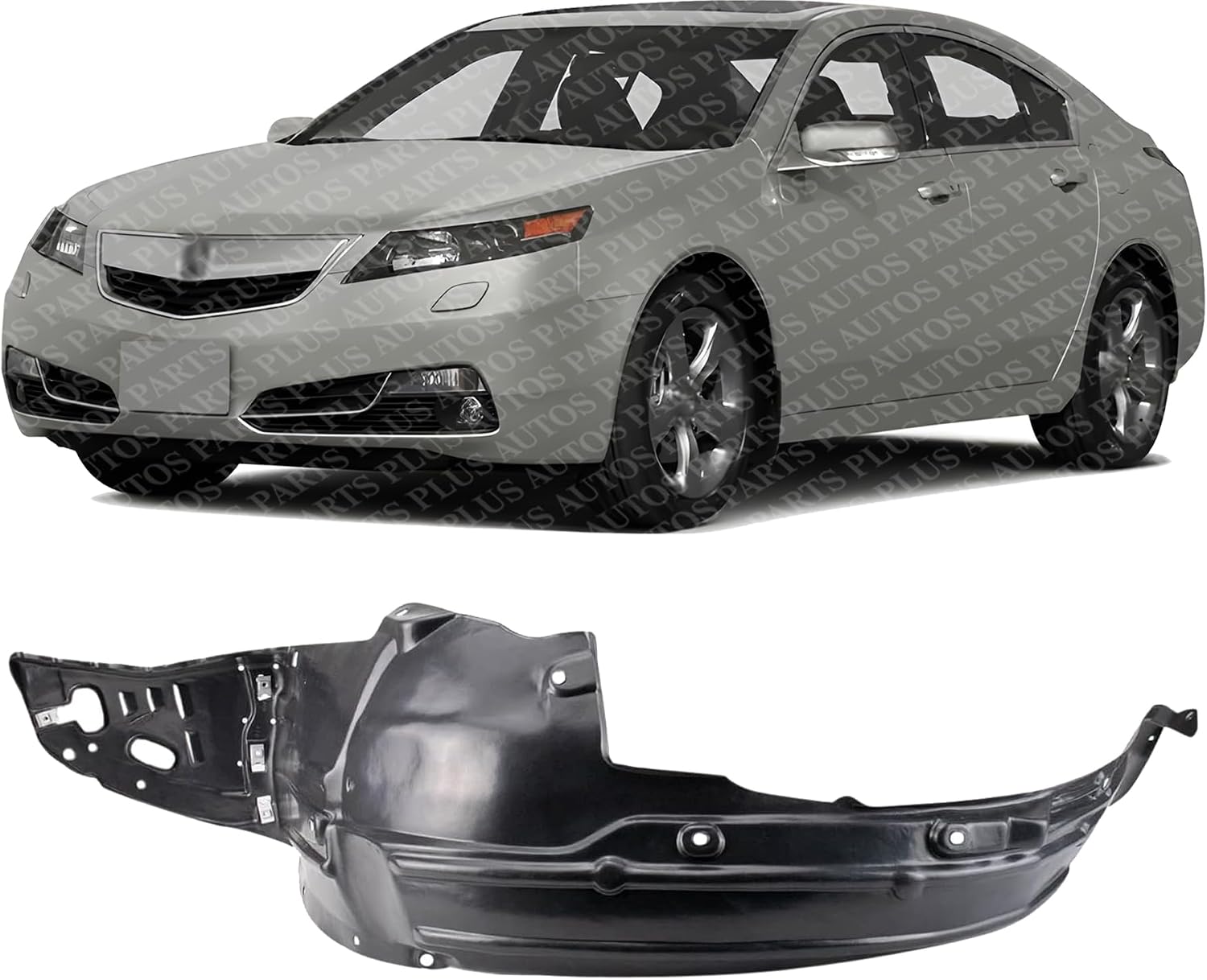 Front Fender Liner Left Driver Side Direct Replacement Compatible With 2012-2014 Acura TL AC1248133 74151TK4A01-PFM