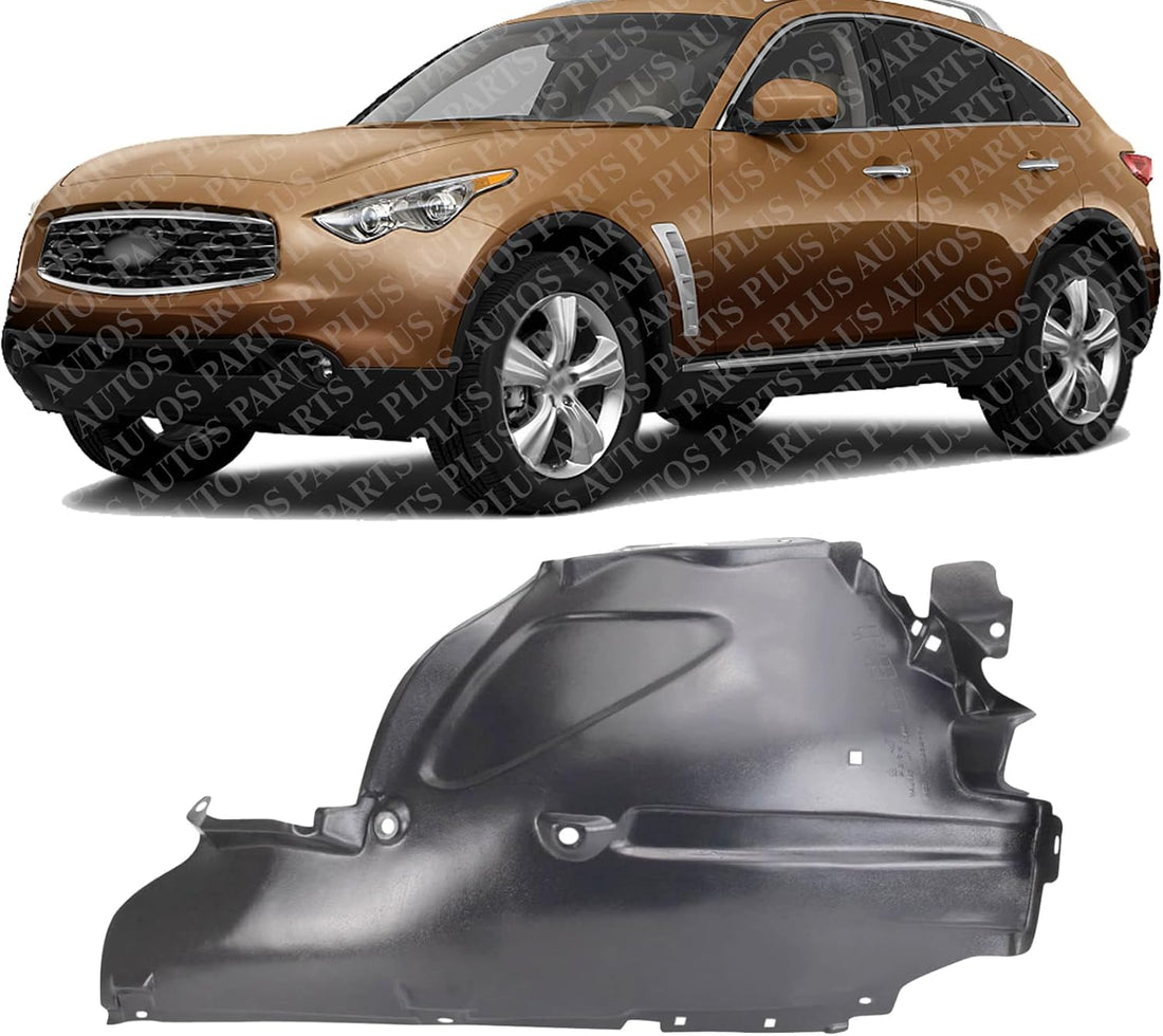 Front Fender Liner Rear Section Left Driver Side Direct Replacement Compatible With 2009-2013 Infiniti FX35 IN1248118 638431CA0A