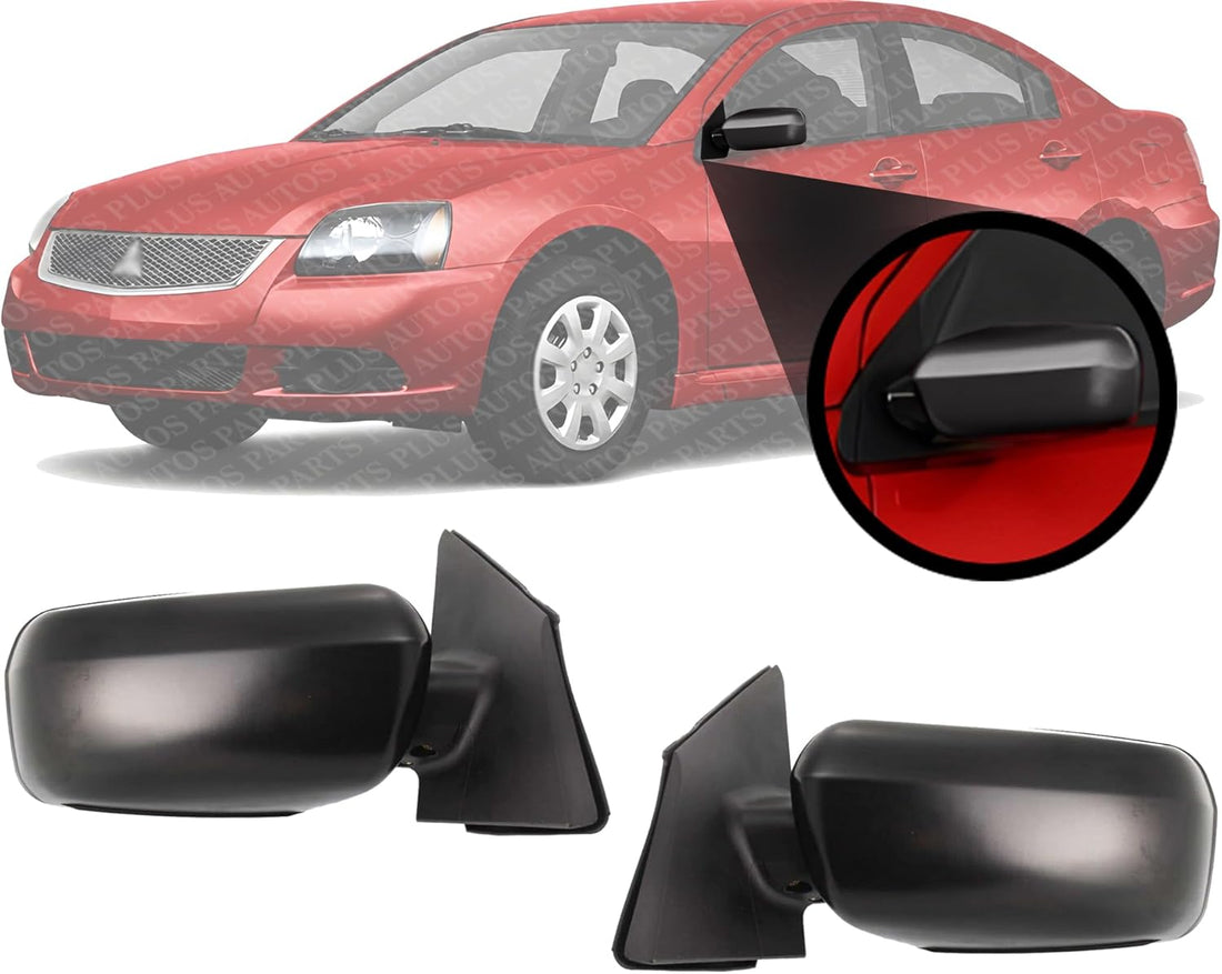 Set Of 2 Front Power Mirrors Non-Folding Non Heated Textured Right Passenger & Left Driver Side Direct Replacement Compatible With 2004-2012 Mitsubishi Galant MI1320127 MI1321127