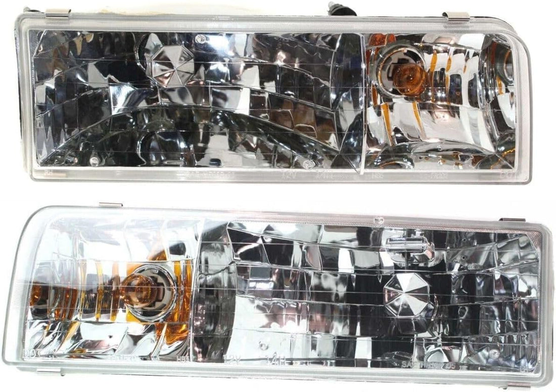 Set Of 2 Front Headlight Assembly Right Passenger & Left Driver Side Direct Replacement Compatible With 1995-1997 Lincoln Town Car FO2502141 FO2503141 F5VY13008B F5VY13008A