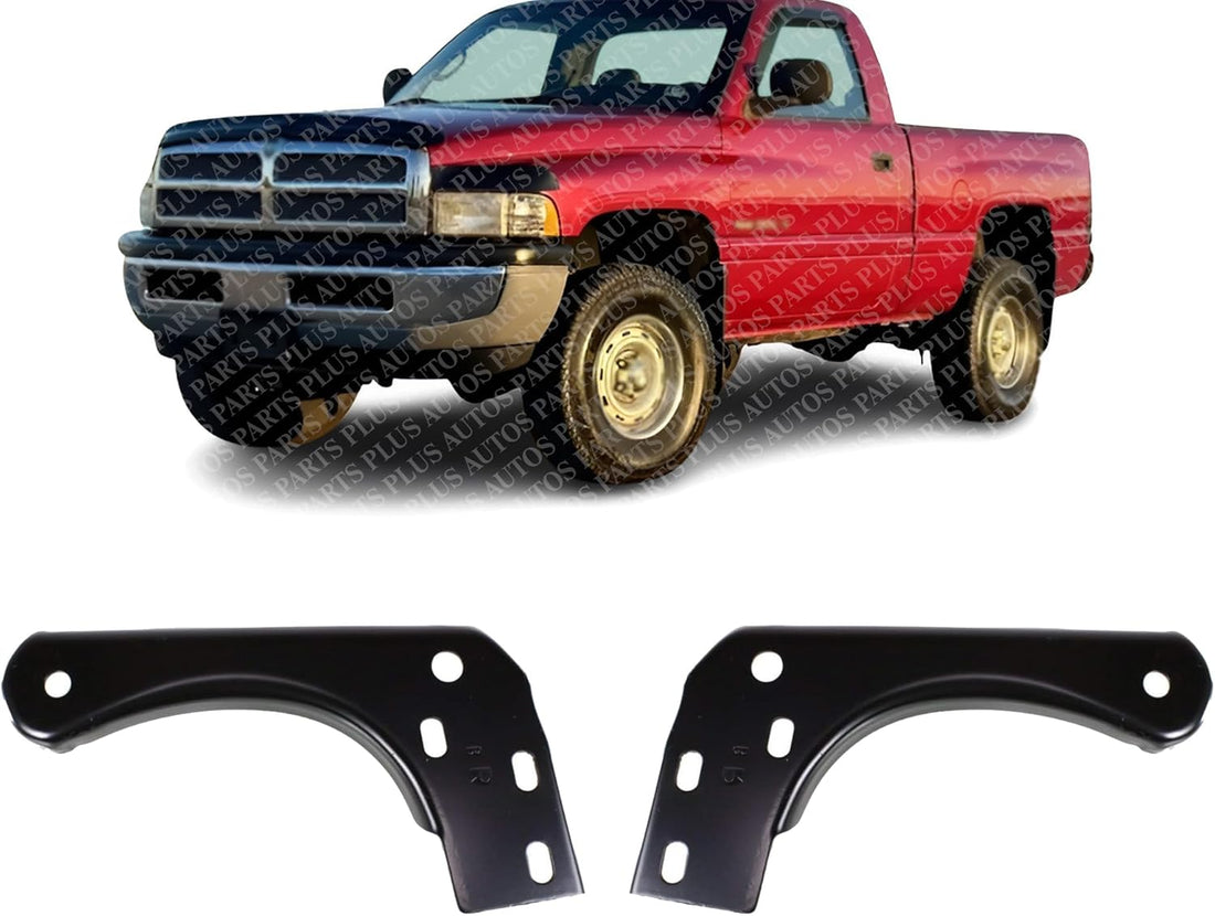 Set Of 2 Front Bumper Inner Bracket Left Driver & Right Passenger Side Direct Replacement Compatible With 1997-2002 Dodge Ram 1500 2500 3500 CH1066111 CH1067111 55076778AB 55076779AB