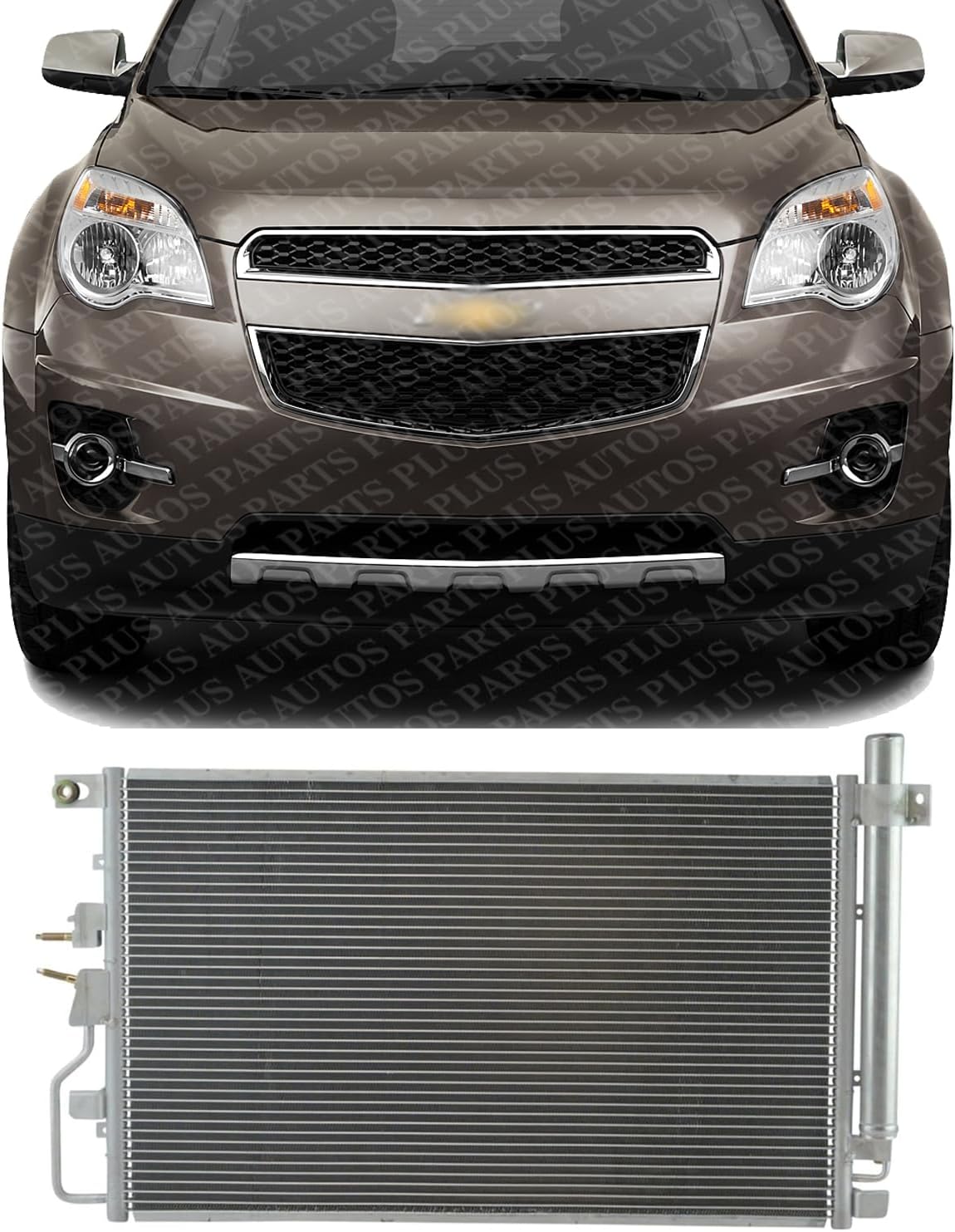 Front AC Condenser Aluminum Core Direct Replacement Compatible With 2007-2009 Suzuki XL-7/2008-2017 Chevrolet Equinox / 2008-2009 Pontiac Torrent / 2010-2017 GMC Terrain GM3030284