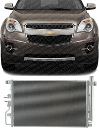 Front AC Condenser Aluminum Core Direct Replacement Compatible With 2007-2009 Suzuki XL-7/2008-2017 Chevrolet Equinox / 2008-2009 Pontiac Torrent / 2010-2017 GMC Terrain GM3030284