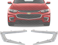 Set Of 2 Front Bumper Molding Chrome Plastic Left Driver & Right Passenger Side Direct Replacement Compatible With 2016-2018 Chevrolet Malibu GM1039196 GM1038196