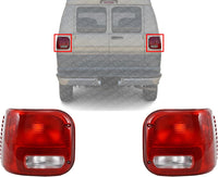 Set Of 2 Tail Light Lens And Housing Right Passenger & Left Driver Side Direct Replacement Compatible With 1994-2003 Dodge Full Size Van CH2801142 CH2800142 4882684 4882685