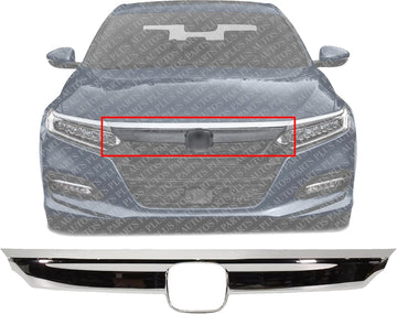 Front Center Grille Trim Molding Chrome Direct Replacement Compatible With 2018-2020 Honda Accord HO1210157 71122TVAA01