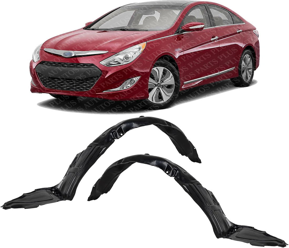 Set Of 2 Front Fender Liner Right Passenger & Left Driver Side Direct Replacement Compatible With 2011-2015 Hyundai Sonata HY1249127 HY1248127 868124R000 868114R000
