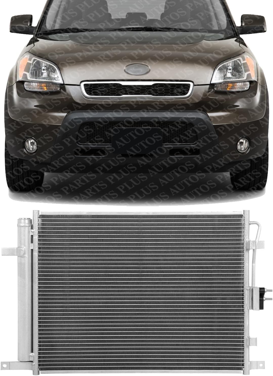 Front A/C Condenser Aluminum Core Direct Replacement Compatible With 2010-2011 Kia Soul KI3030123 976062K100