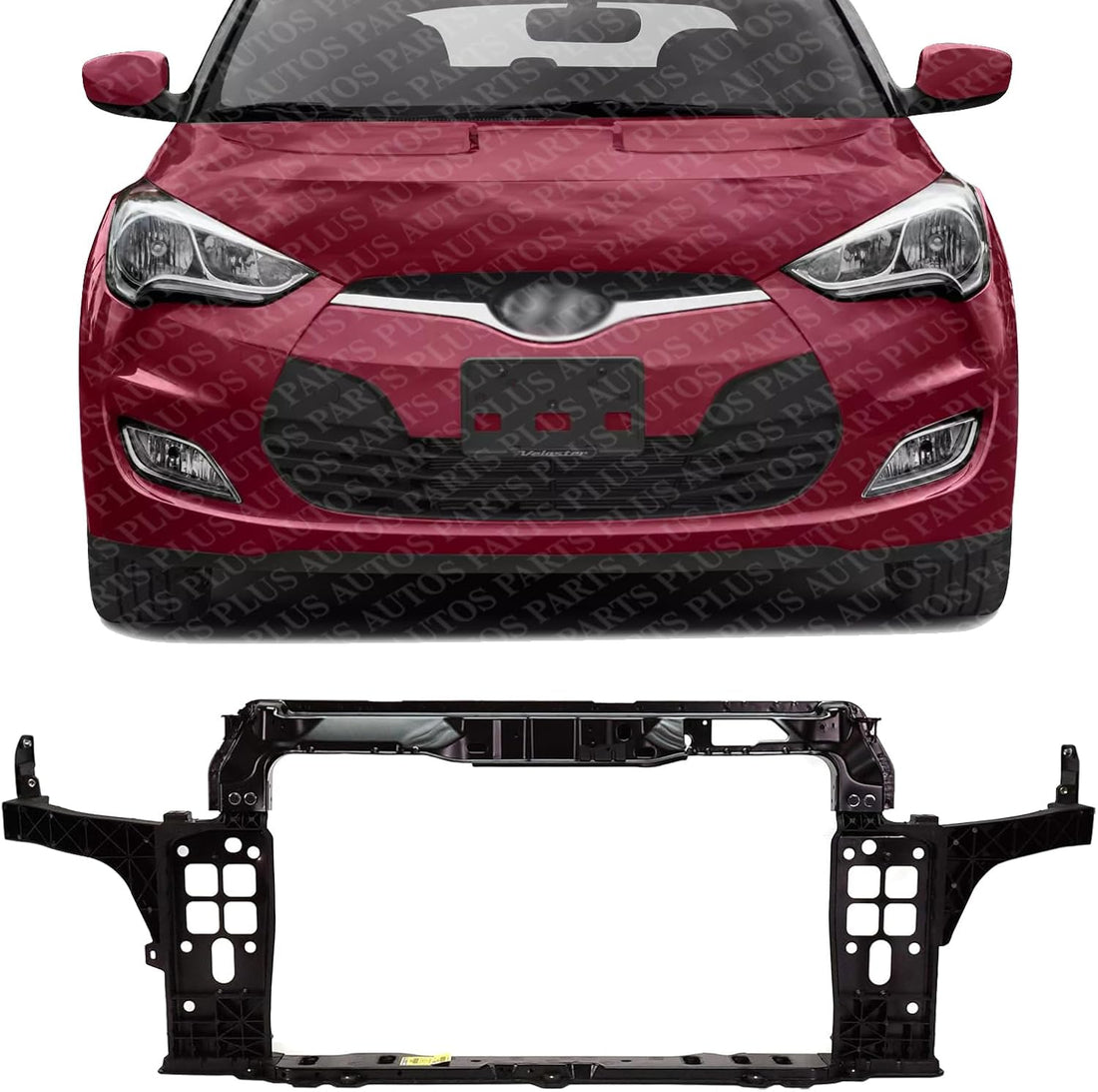 Front Radiator Support Plastic Direct Replacement Compatible With 2014-2017 Hyundai Veloster HY1225186 641012V011