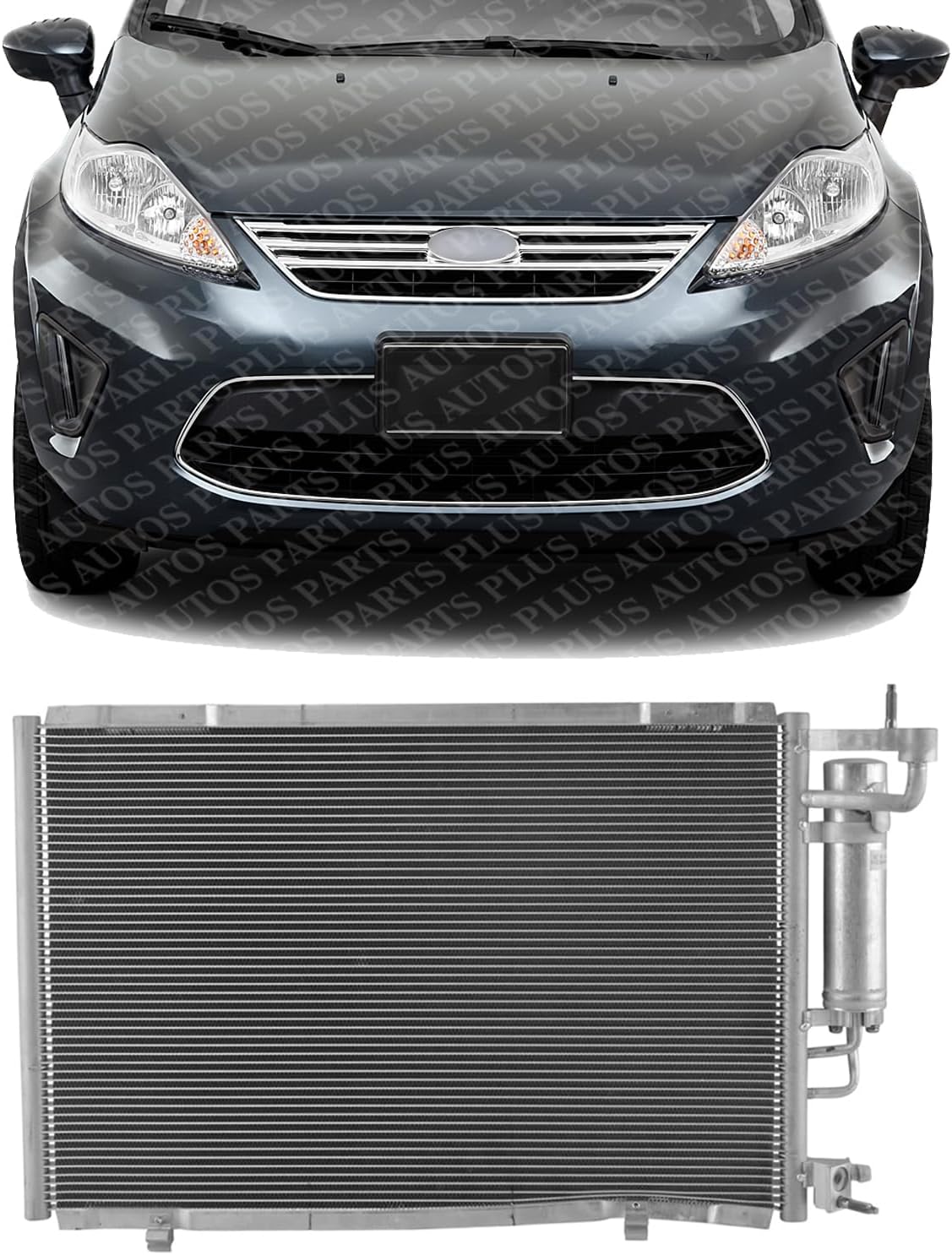 Front A/C Condenser Aluminum Core Direct Replacement Compatible With 2011-2013 Ford Fiesta FO3030228 AE8Z19712A