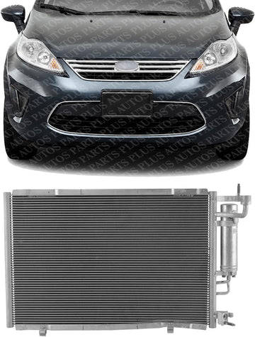 Front A/C Condenser Aluminum Core Direct Replacement Compatible With 2011-2013 Ford Fiesta FO3030228 AE8Z19712A