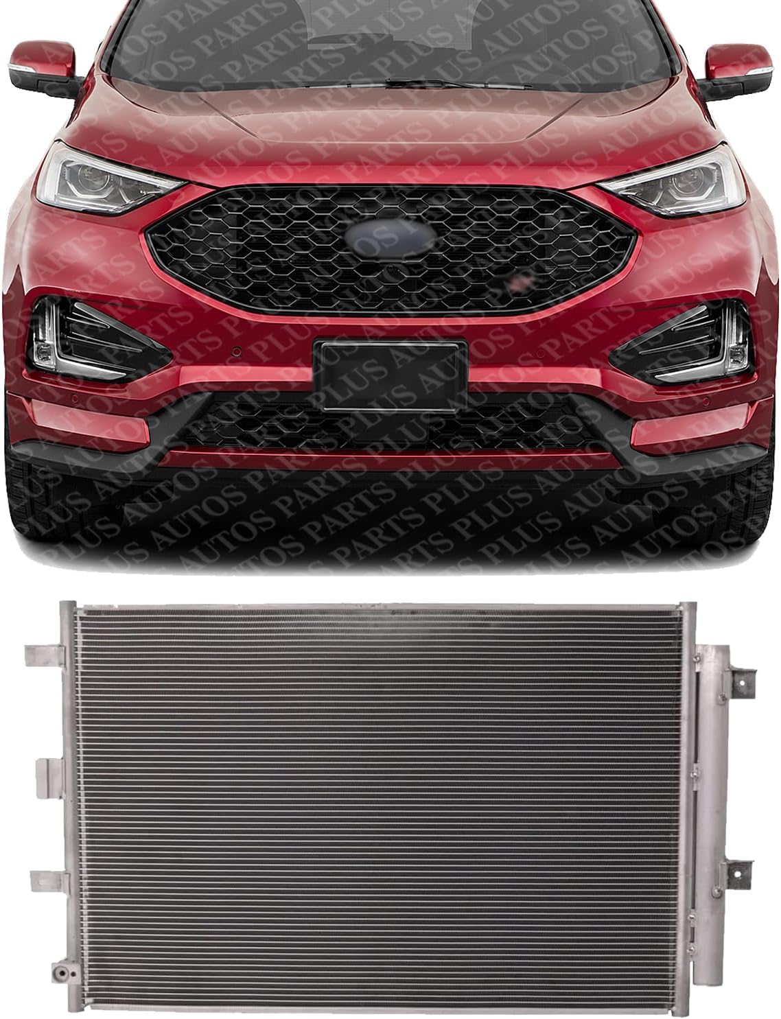 Front AC Condenser Aluminum Core Direct Replacement Compatible With 2019-2024 Ford Edge / 2019-2023 Lincoln Nautilus FO3030271 K2GZ19712C K2GZ19712B