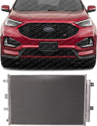 Front AC Condenser Aluminum Core Direct Replacement Compatible With 2019-2024 Ford Edge / 2019-2023 Lincoln Nautilus FO3030271 K2GZ19712C K2GZ19712B