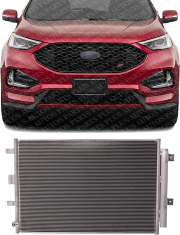 Front AC Condenser Aluminum Core Direct Replacement Compatible With 2019-2024 Ford Edge / 2019-2023 Lincoln Nautilus FO3030271 K2GZ19712C K2GZ19712B
