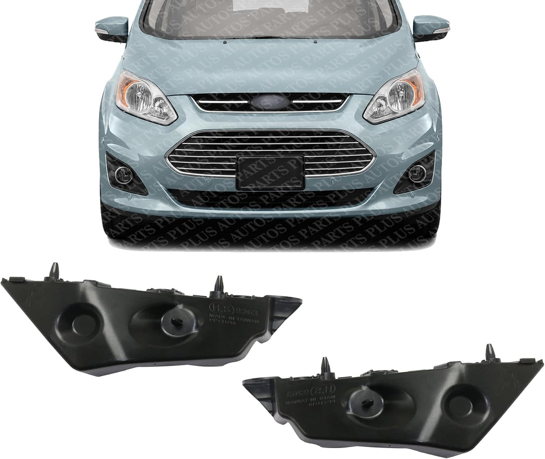 Set Of 2 Front Bumper Bracket Cover Reinforcement Right Passenger & Left Driver Side Direct Replacement Compatible With 2013-2018 Ford C-Max FO1043152 FO1042152 AM5Z17C947A