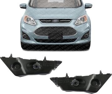 Set Of 2 Front Bumper Bracket Cover Reinforcement Right Passenger & Left Driver Side Direct Replacement Compatible With 2013-2018 Ford C-Max FO1043152 FO1042152 AM5Z17C947A
