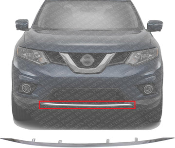 Front Bumper Molding Primed Direct Replacement Compatible With 2014-2016 Nissan Rogue NI1044109 620724BA0A