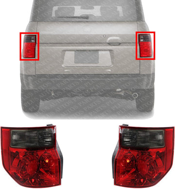 Set Of 2 Tail Light Lens And Housing Plastic Left Driver & Right Passenger Side Direct Replacement Compatible With 2003-2008 Honda Element HO2819125 HO2818125 33551SCVA01