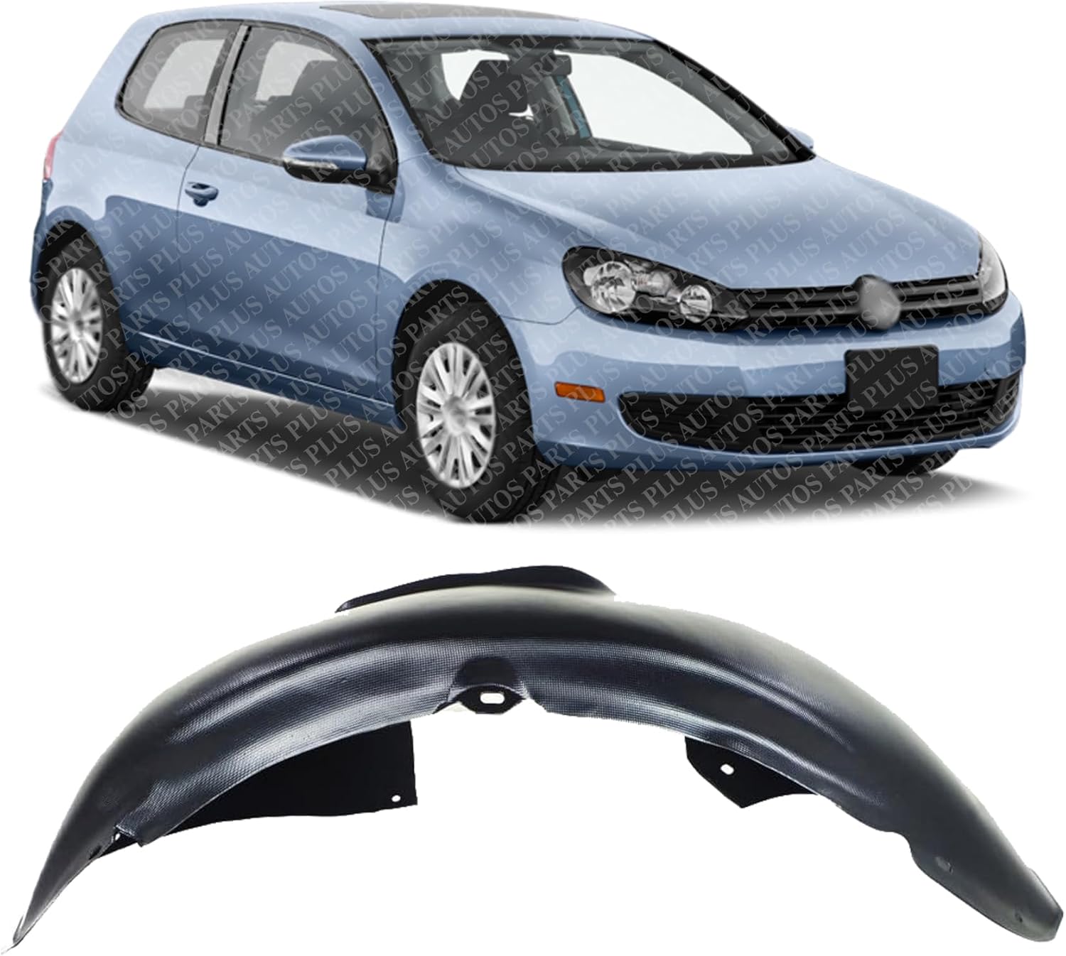 Front Fender Liner Rear Section Right Passenger Side Direct Replacement Compatible With 2005-2014 Volkswagen Jetta / 2010-2014 Golf VW1251108 1K5805978B