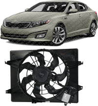 AUTOS PARTS PLUS Radiator Cooling Fan Assembly Direct Replacement Compatible With 2011-2015 Hyundai Sonata / 2014-2016 Kia Optima Hybrid 2.4L HY3115149 253804R500