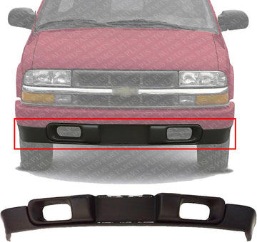 Front Bumper Lower Valance Air Deflector Textured With Fog Light Holes Direct Replacement Compatible With 1998-2004 Chevrolet S10 Pickup GM1092164 88967926