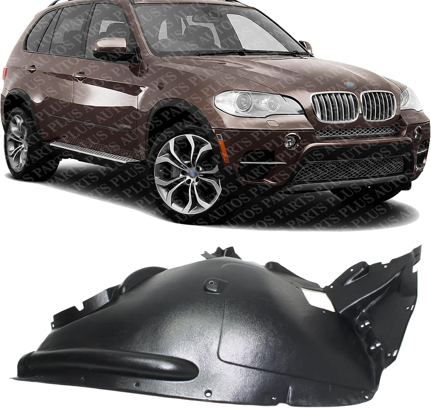 Front Section Fender Liner Plastic Right Passenger Side Direct Replacement Compatible With 2011-2013 BMW X5 BM1249137 51717234832-PFM