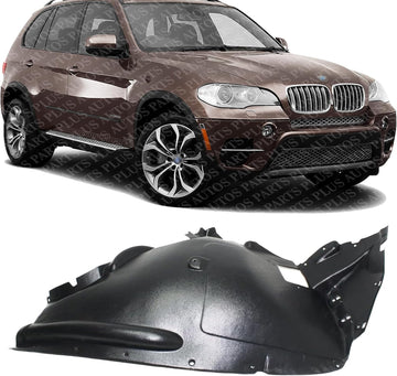 Front Section Fender Liner Plastic Right Passenger Side Direct Replacement Compatible With 2011-2013 BMW X5 BM1249137 51717234832-PFM