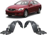 Set Of 2 Front Fender Liner Plastic Left Driver & Right Passenger Side Direct Replacement Compatible With 2006-2007 Lexus GS430 LX1251113 LX1250113 5380530090 5380630090