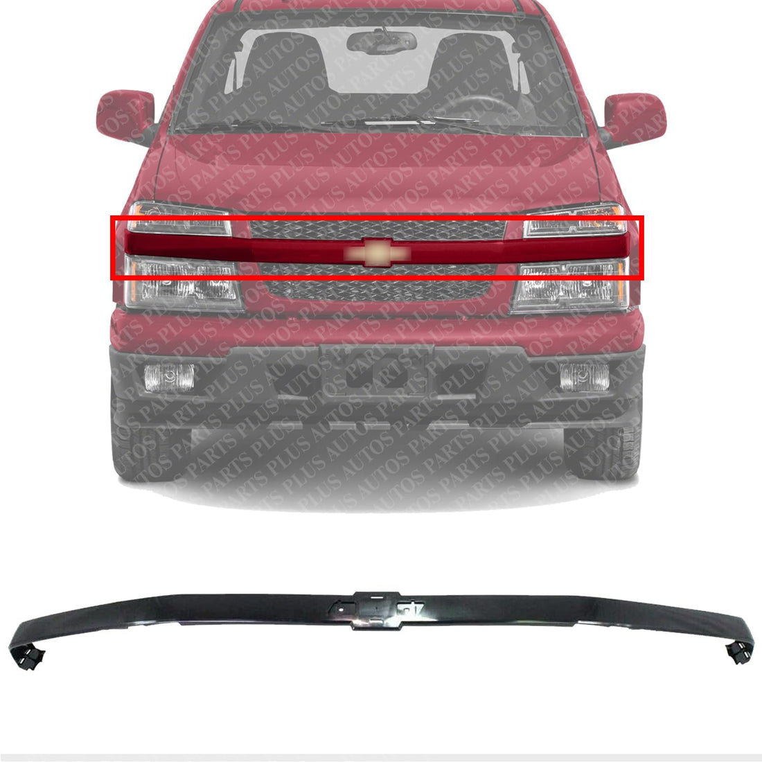 Front Grille Center Bar Molding Primed Direct Replacement Compatible With 2004-2012 Chevrolet Colorado GM1210108 12335792
