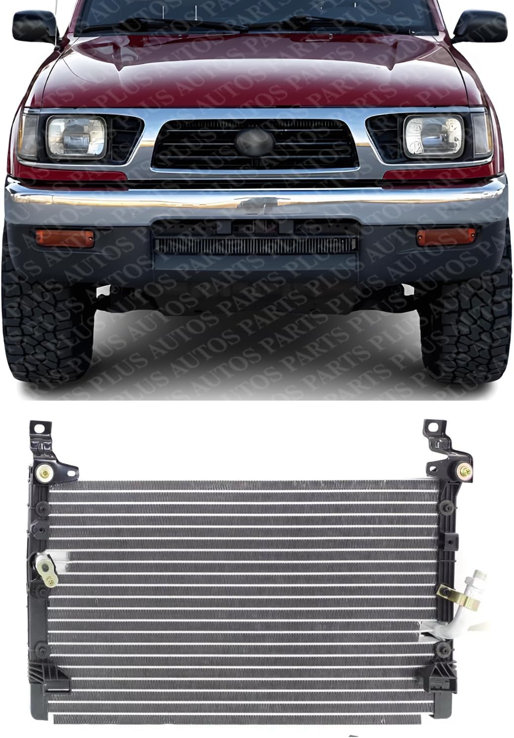 Front A/C Condenser Aluminum Core Direct Replacement Compatible With 1995-1997 Toyota Tacoma TO3030145 8846104020