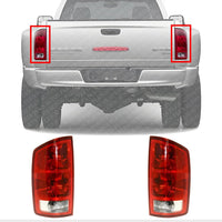 Set Of 2 Tail Light Assembly Left Driver & Right Passenger Side Direct Replacement Compatible With 2002-2006 Dodge Ram 1500 2500 3500 55077348AF-PFM 55077347AF-PFM